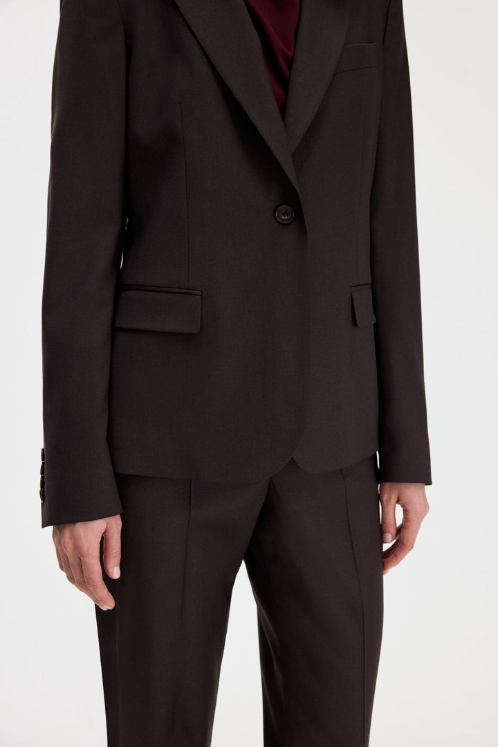 sasha cool wool blazer  Dark Chocolate