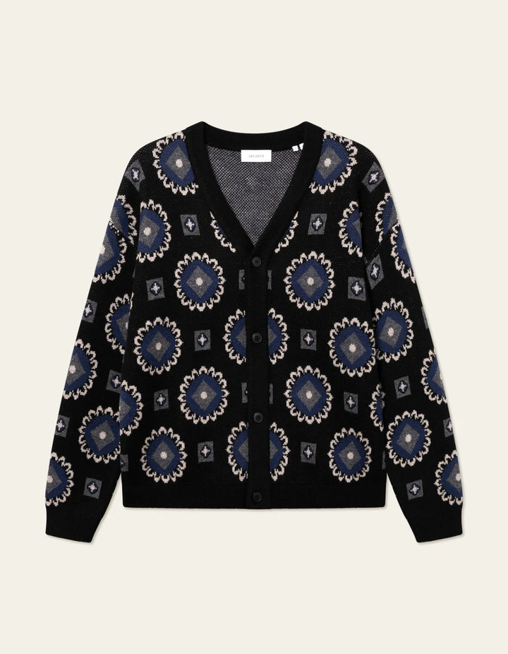 Aro Paisley Cardigan  Black/Blueprint