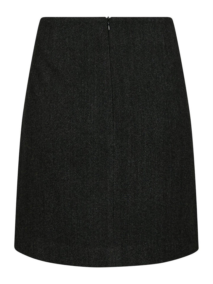 Marisi Herringbone Skirt  Dark Grey