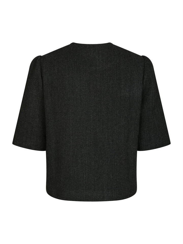 Xanthe Herringbone Blazer  Dark Grey