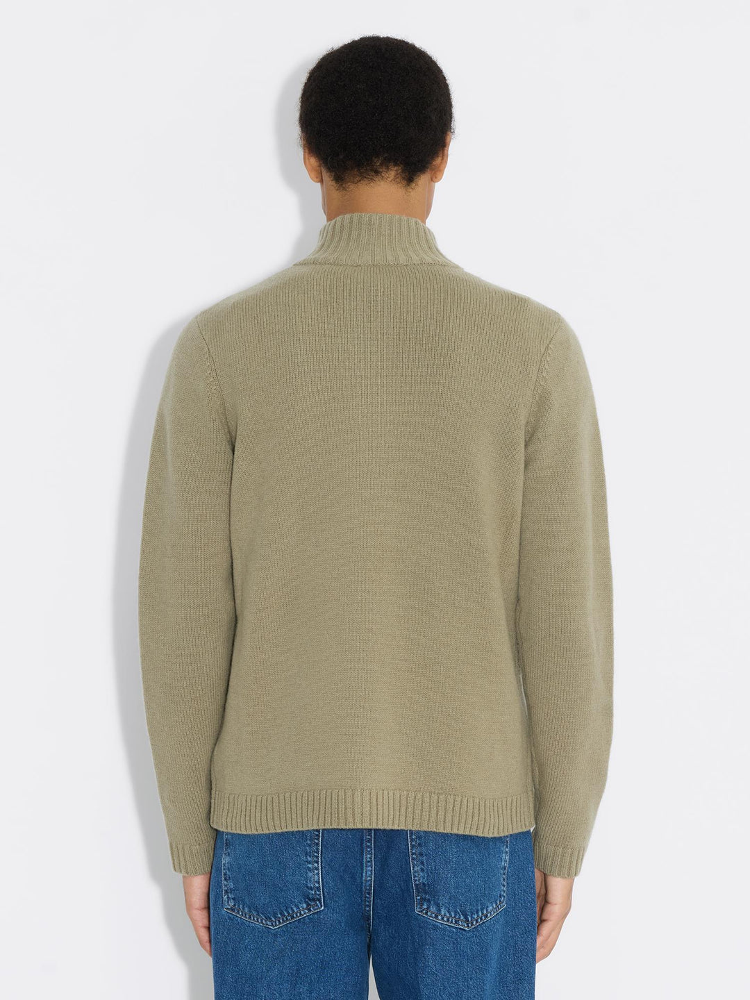 M. Wool Zip Cardigan  Green