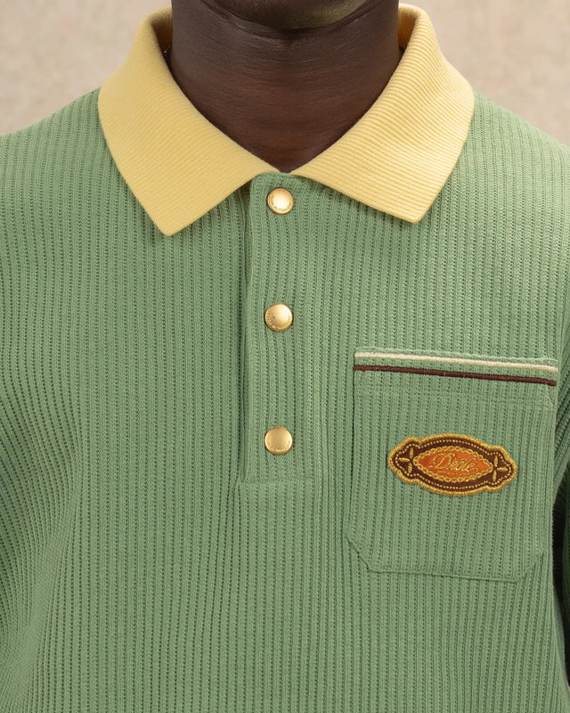Polo ML Drôle Patch  Light Green