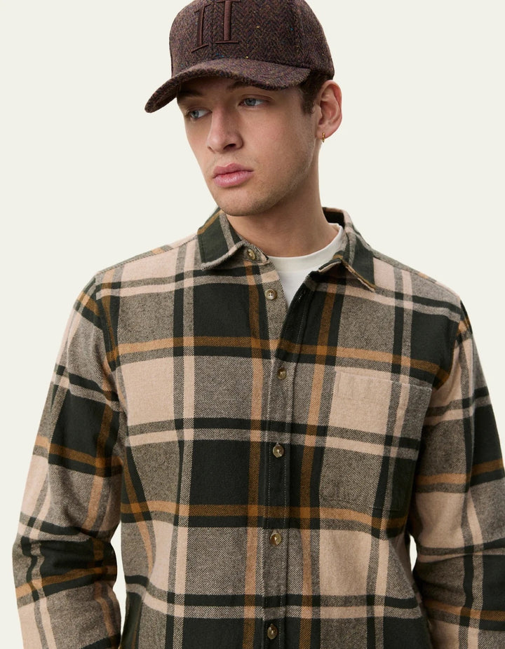 Check Flannel Shirt  Rosin Green