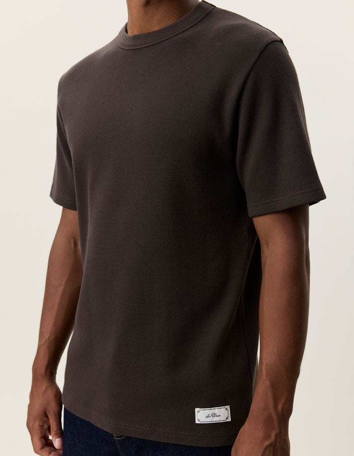 Label Waffle T-Shirt Delicioso Brown