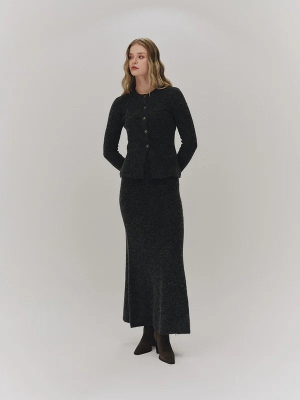 Marika alpaca skirt  Charcoal