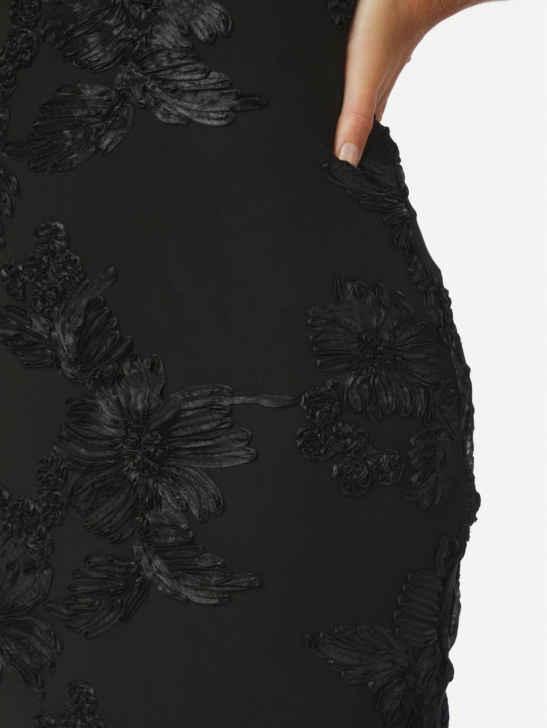 TIRANNA BIG FLOWER MESH DRESS  Black
