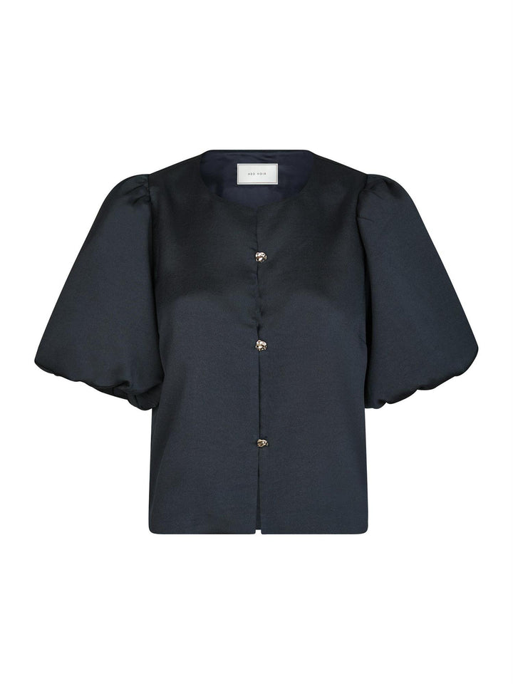 AISA DULL SATIN BLOUSE  Navy