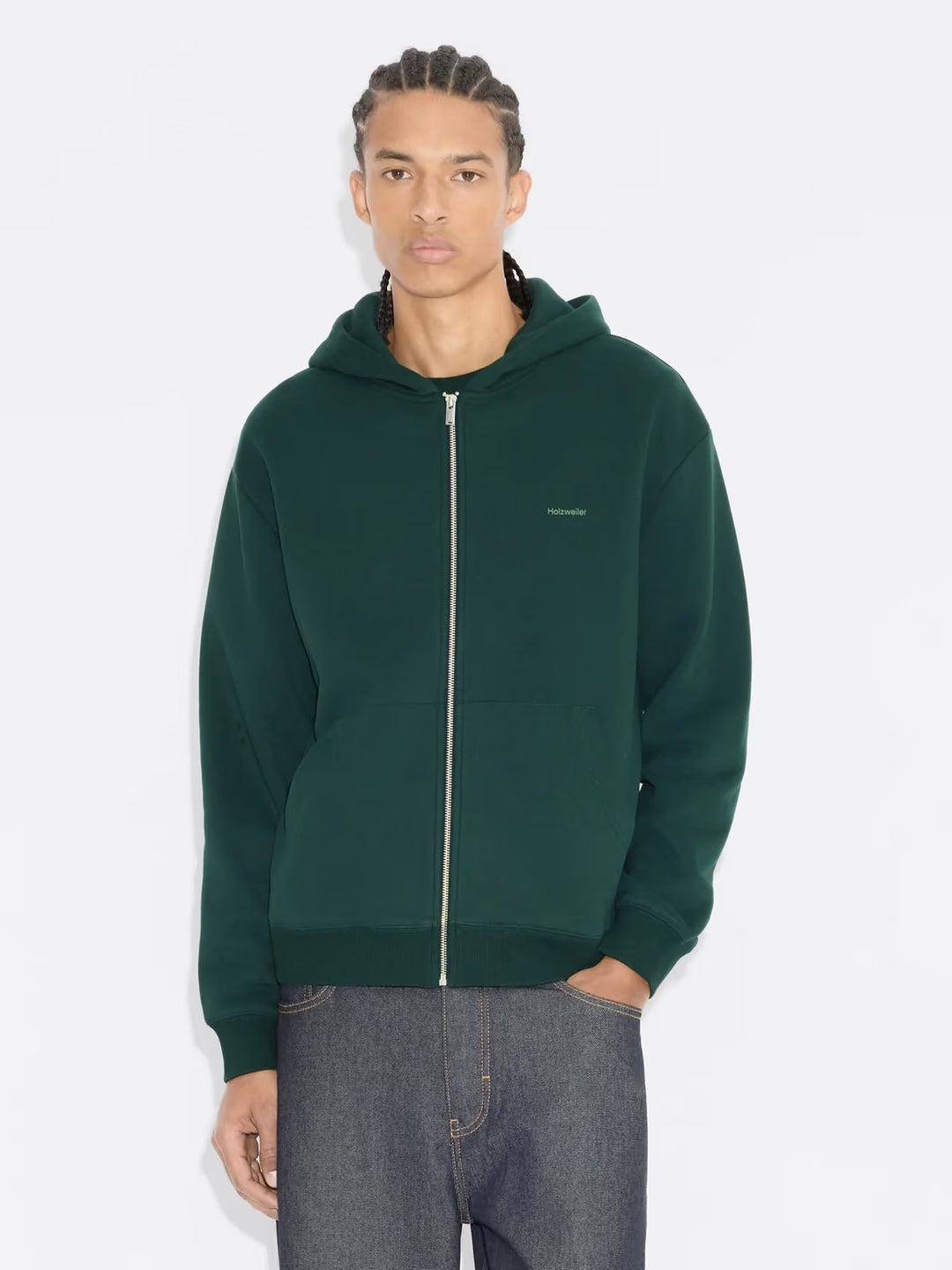 Andrew Zip-Up Hoodie  Dk Green (Scarab)