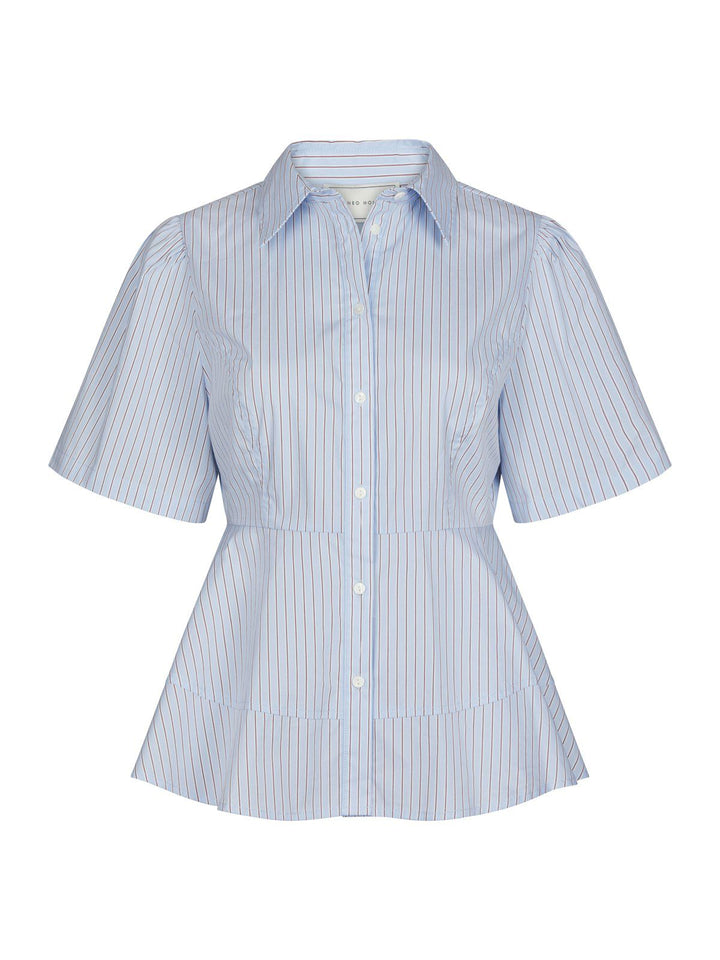 Janelle Stripe Shirt  Blue/Brown Stripe