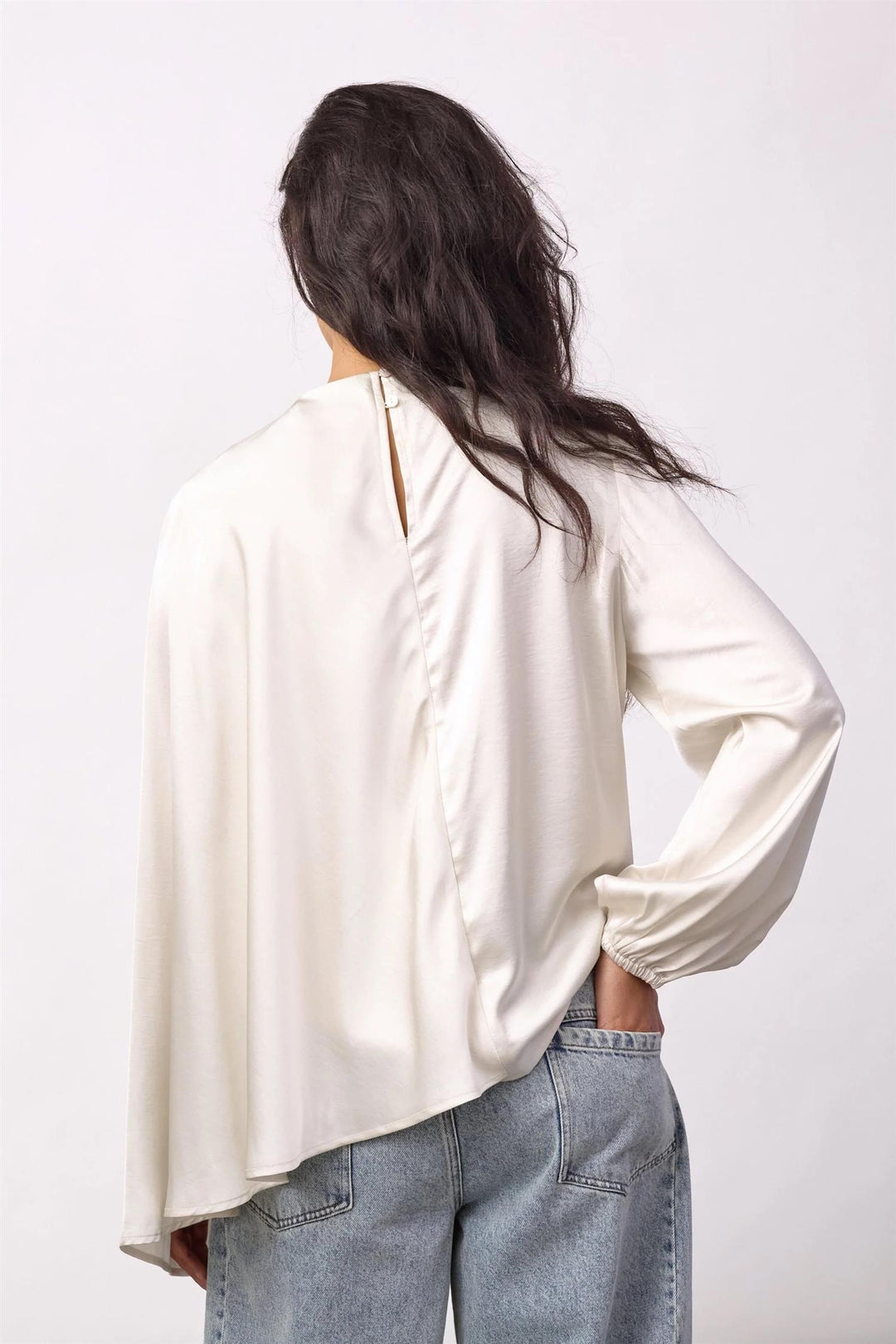 IdunCC Cape LS Blouse Off-White