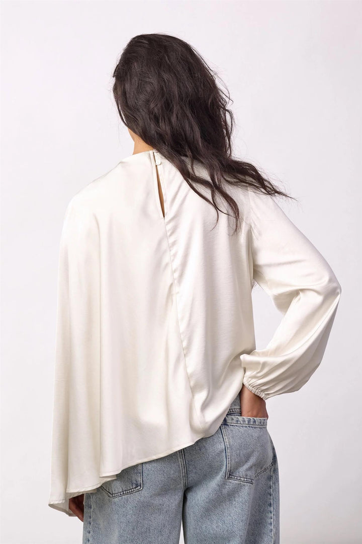 IdunCC Cape LS Blouse Off-White