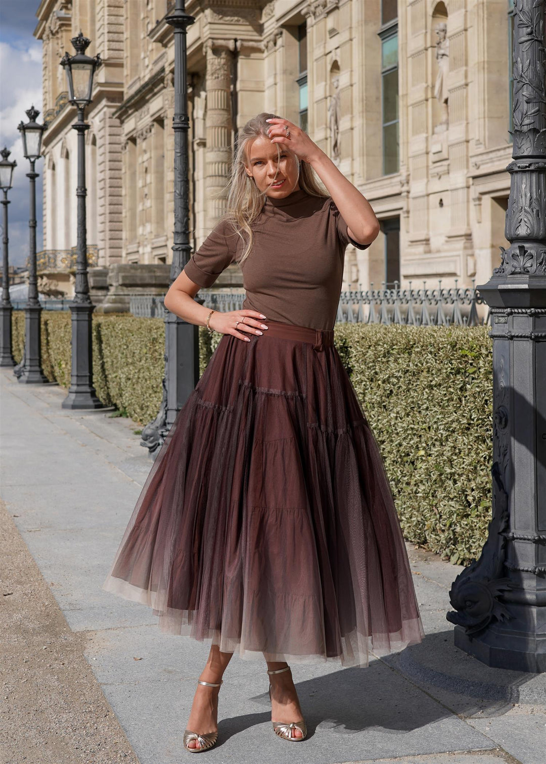 City Ombre Skirt  Brown
