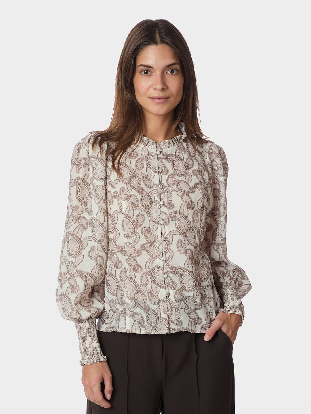 Gilda Soft Paisley Blouse  Creme
