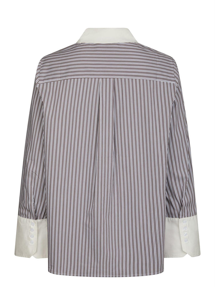 DRANILA STRIPE SHIRT  Brown
