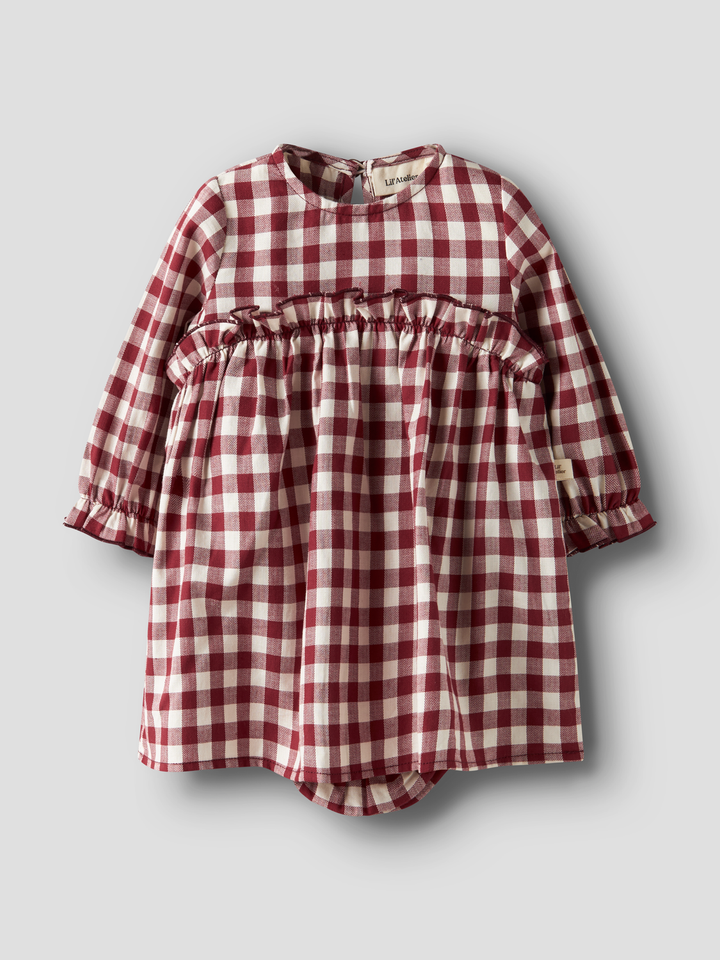 NBFRIO LS LOOSE BODY DRESS LIL  Mellomrød