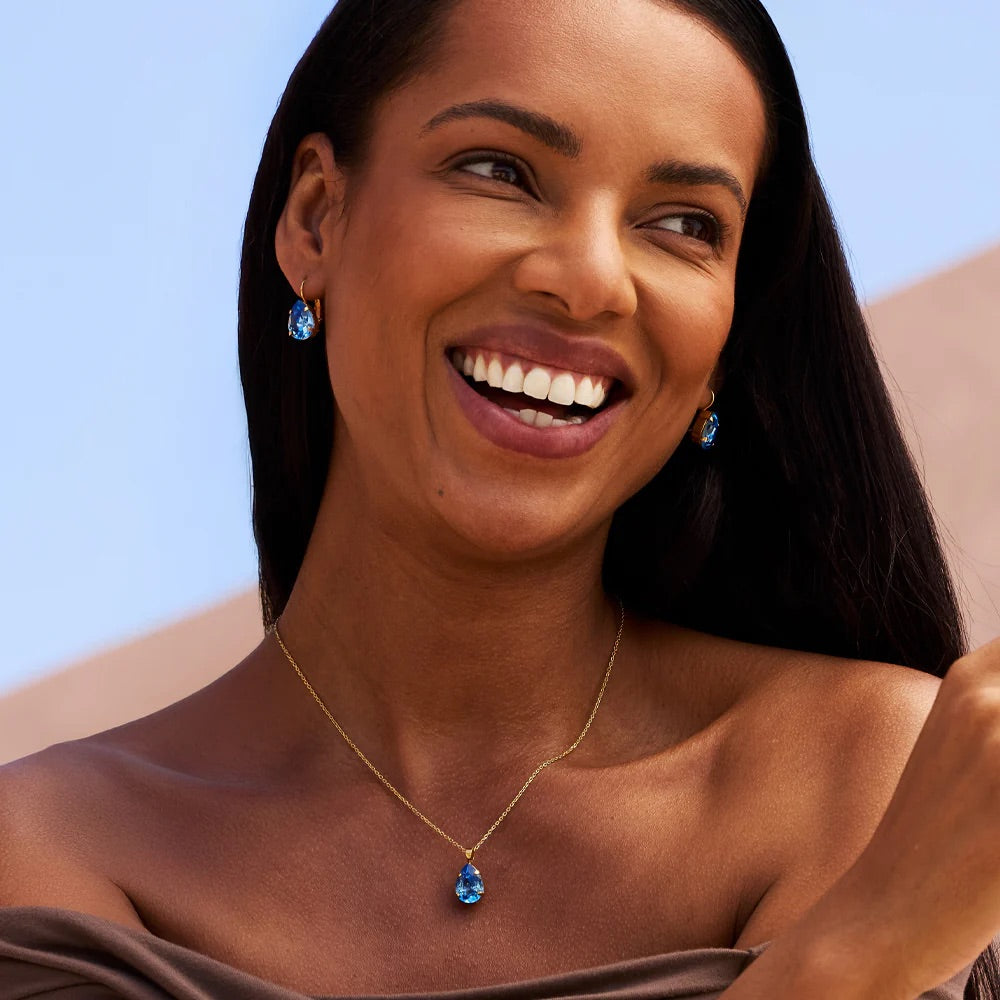 Mini drop clasp earrings  Recreated Iceblue