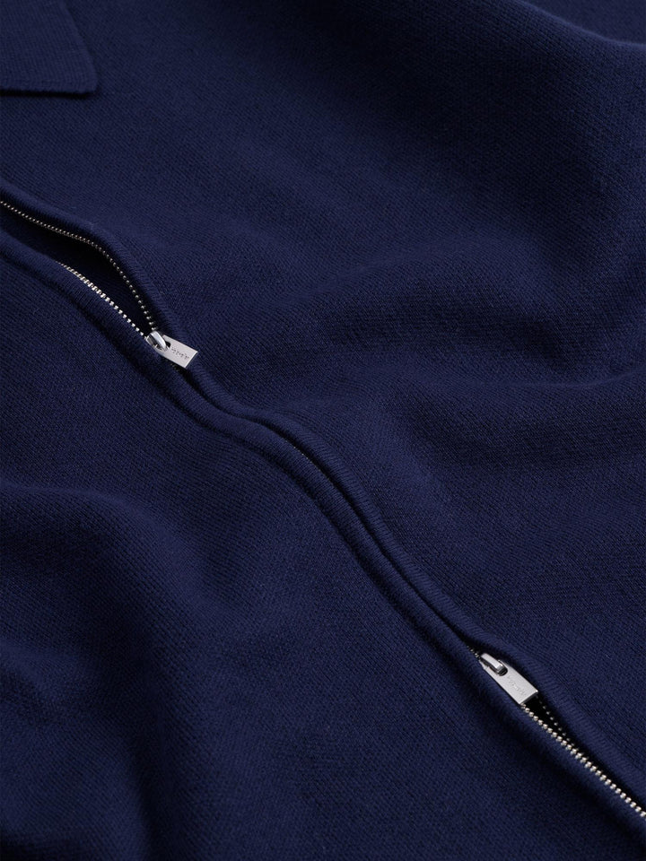 Summer Knit Zip Through  Navy
