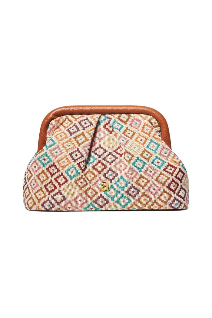 Jacquard Clutch  Brown Combo