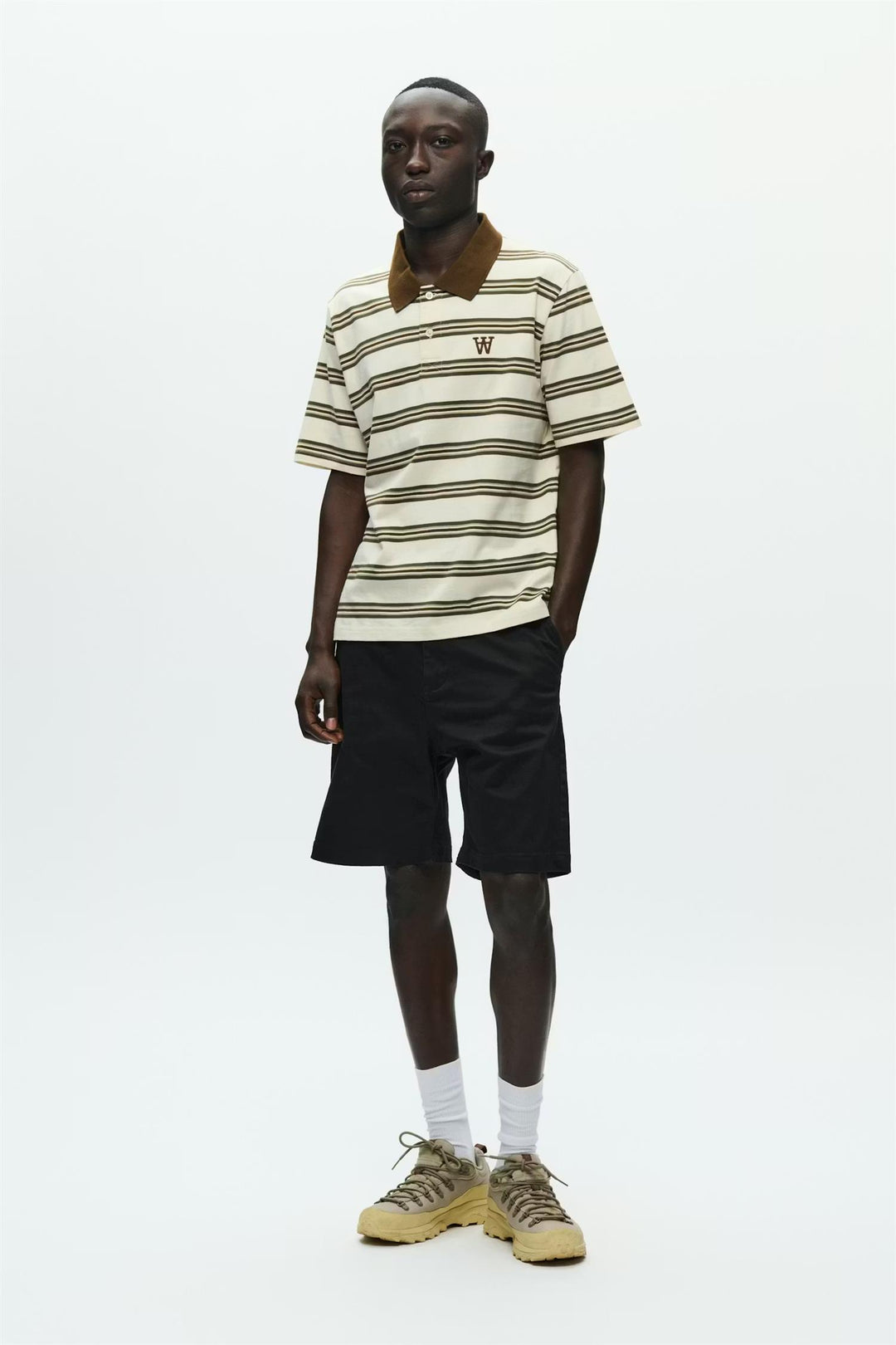 WWColton polo 25381  Desert Palm Stripe