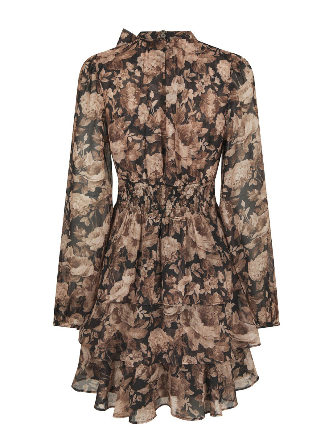 Mio Vintage Flower Dress Black Sand