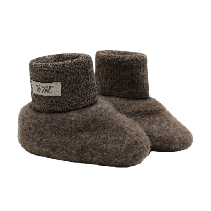 Footies Wool Fleece  Brown Melange