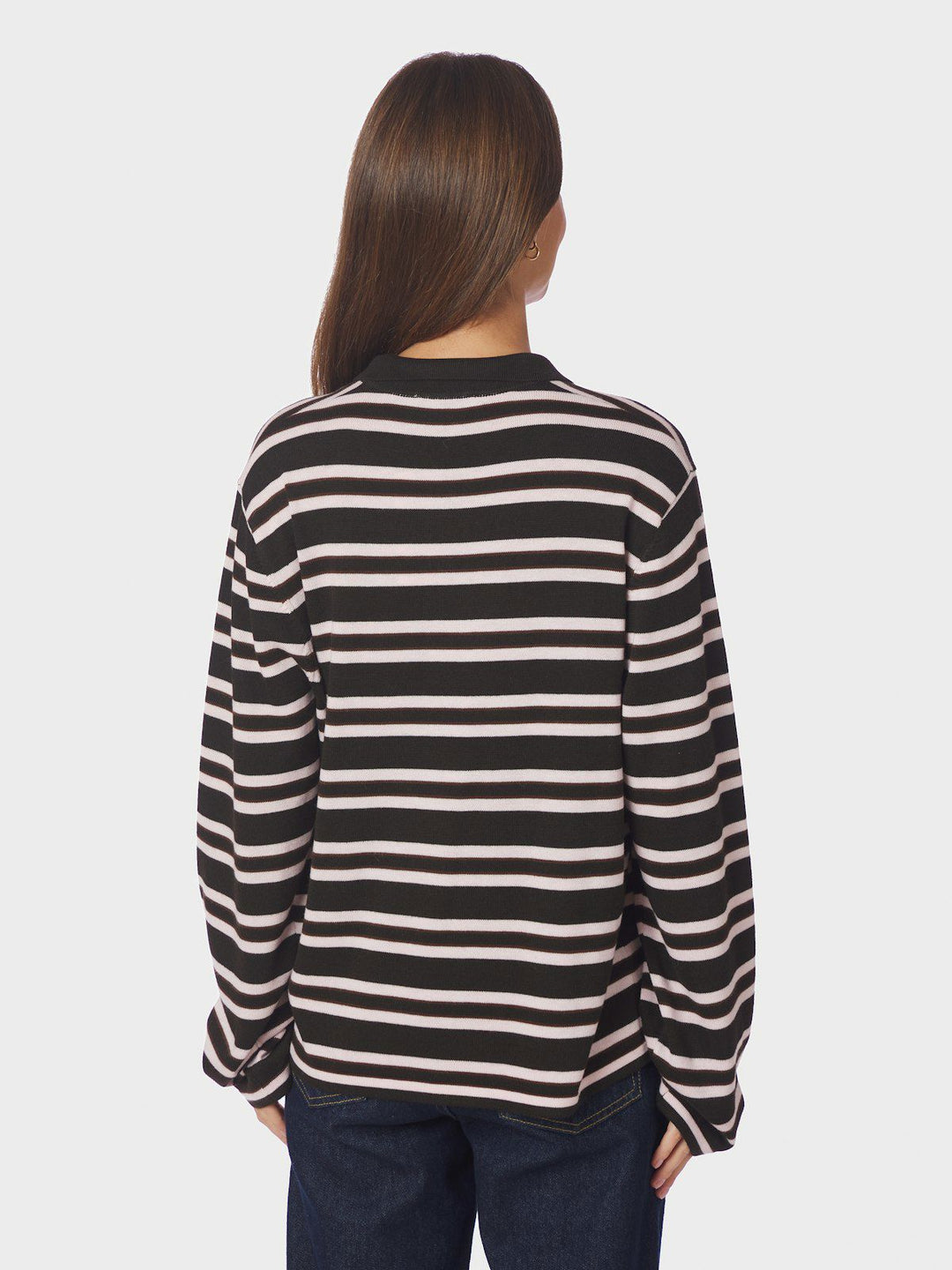 Mala Polo Knit Blouse  Dark Brown