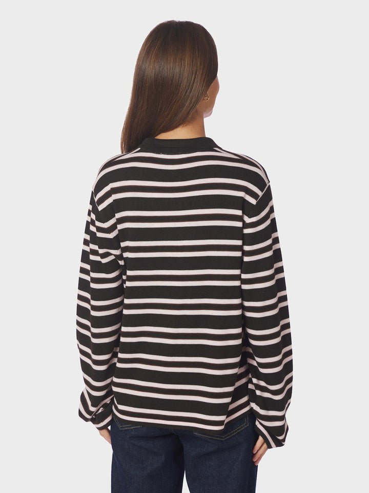 Mala Polo Knit Blouse  Dark Brown