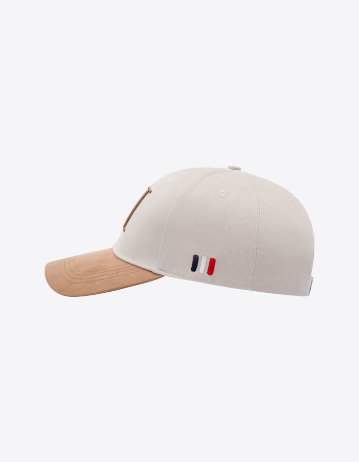 Baseball cap suede II  Ivory/Dark Sand