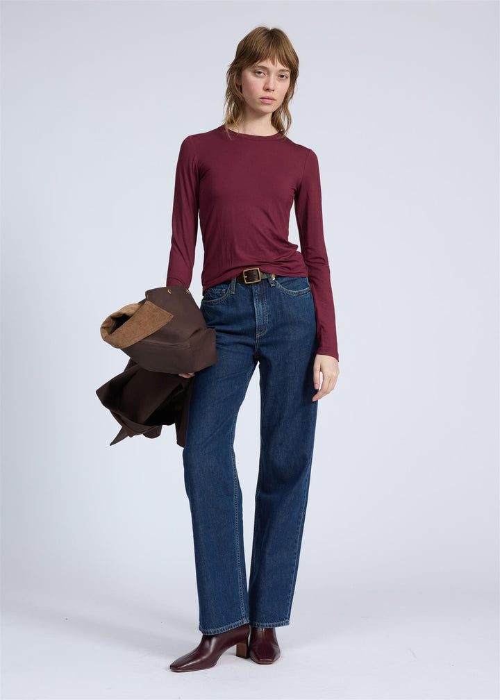 LUCA JERSEY SLIM LS  Wine