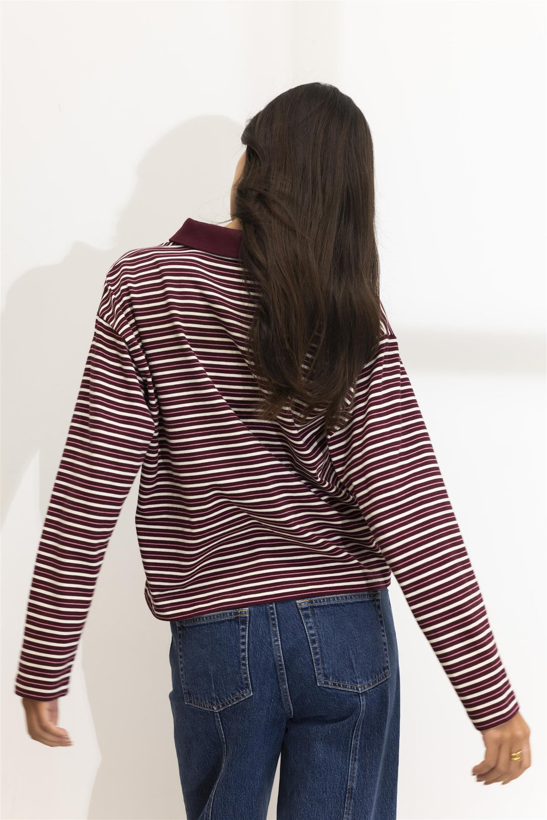 Elmer Polo Shirt  Deep Plum Stripe