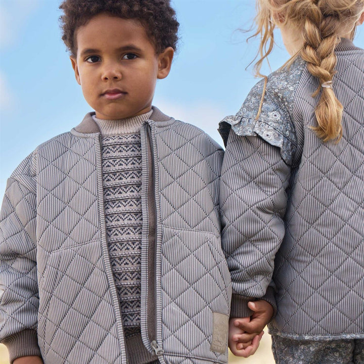 REVERSIBLE THERMO JACKET  Brun Stripet
