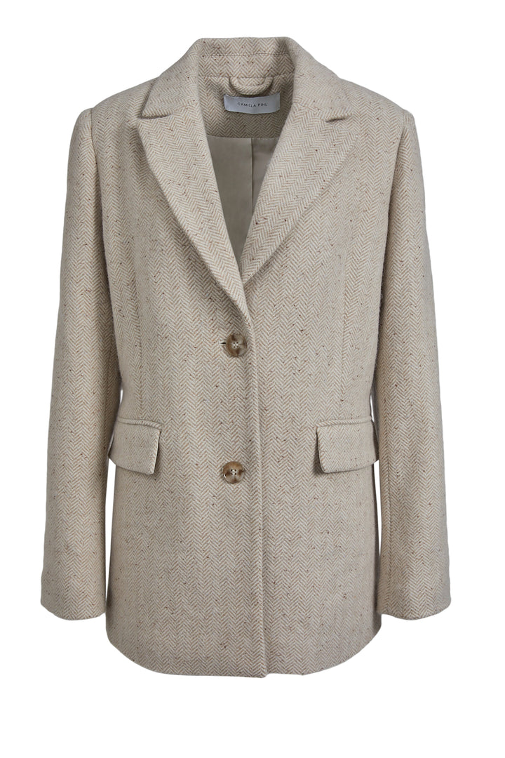 Brooklyn Blazer  Cream Herringbone