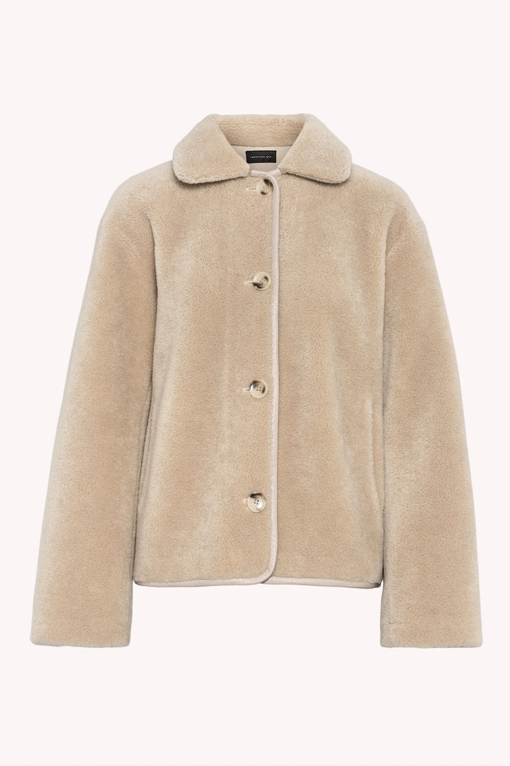 Lucia Lamb Fur Jacket  Sand