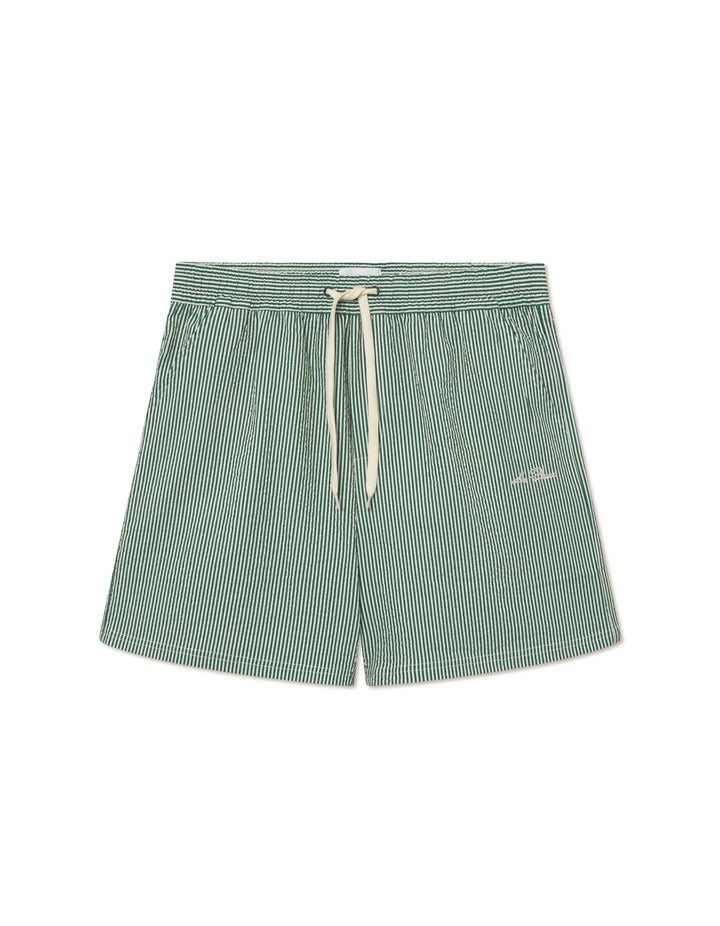 Stan Stripe Seersucker Swimshorts  Deep Dive