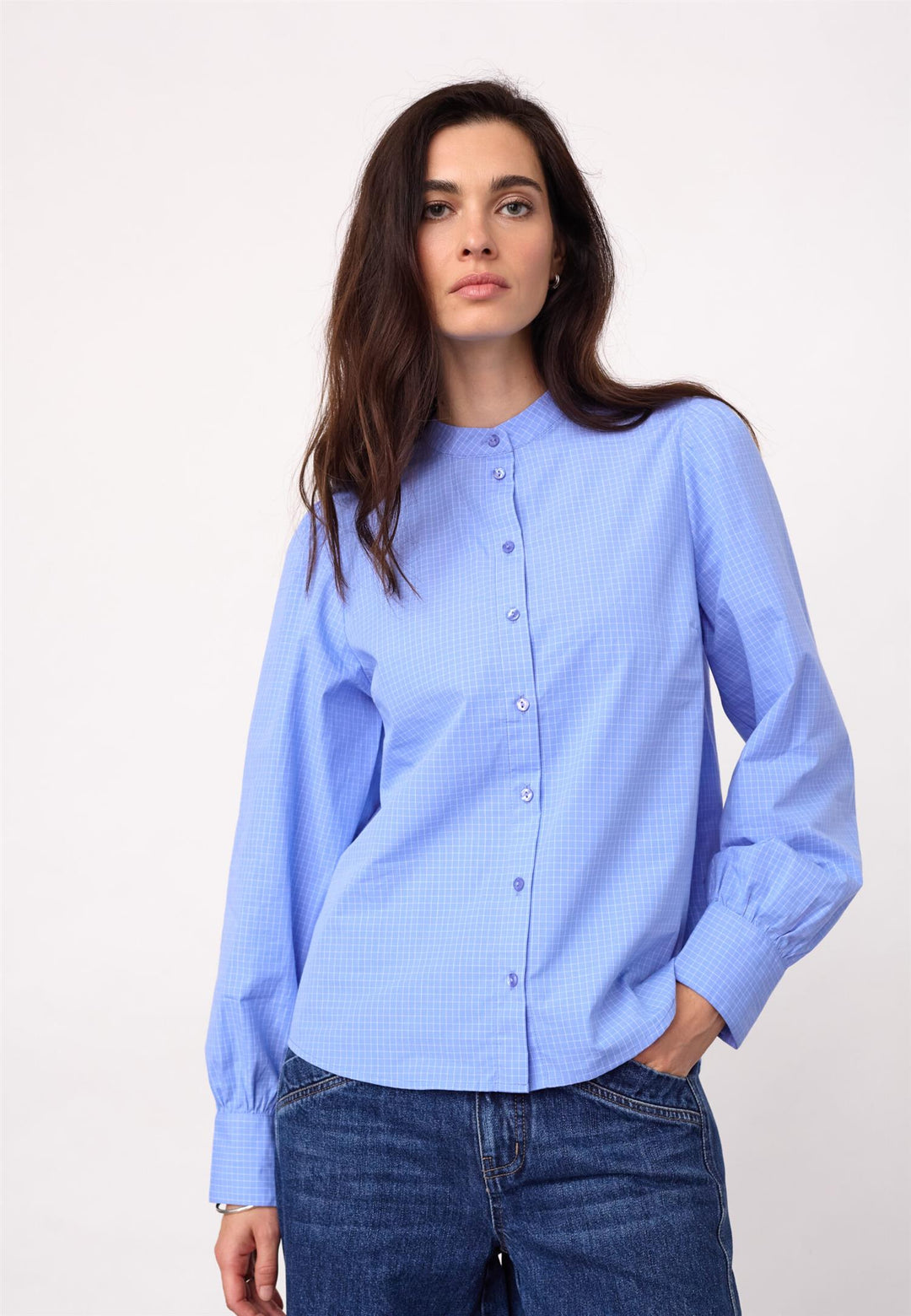 ElonaCC Check Shirt  Pale Blue