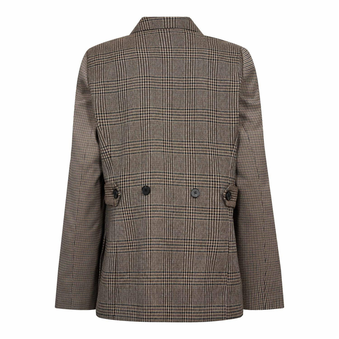 VeyaCC Check Fitted Blazer  Brown