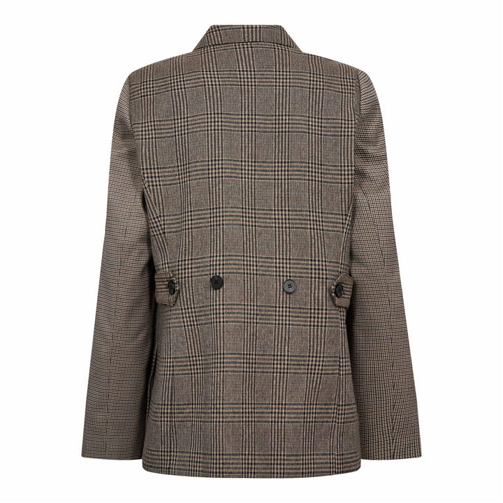 VeyaCC Check Fitted Blazer  Brown