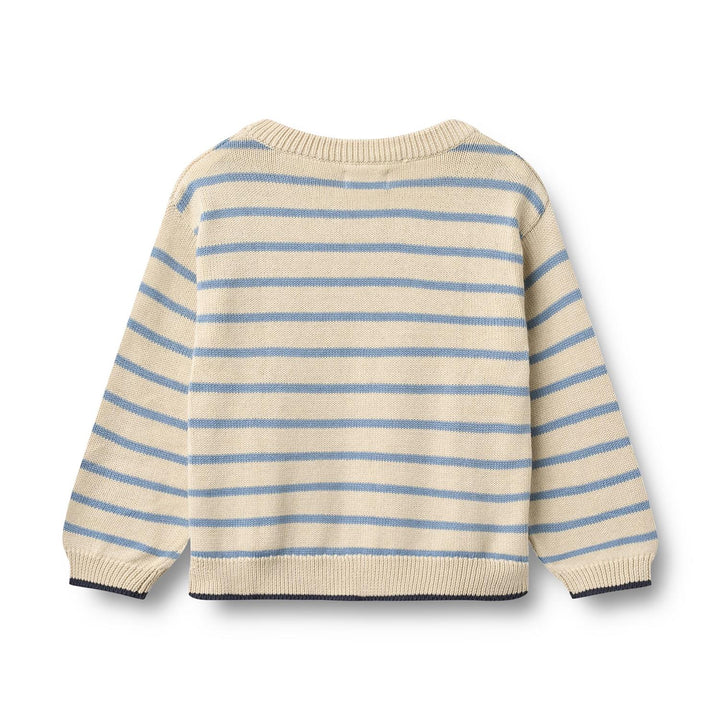 Knit Pullover Morgan  Faded Denim Stripe