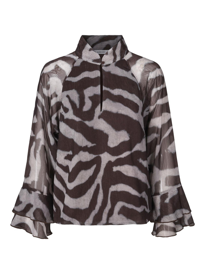 Zelda Blouse  Brown Cream