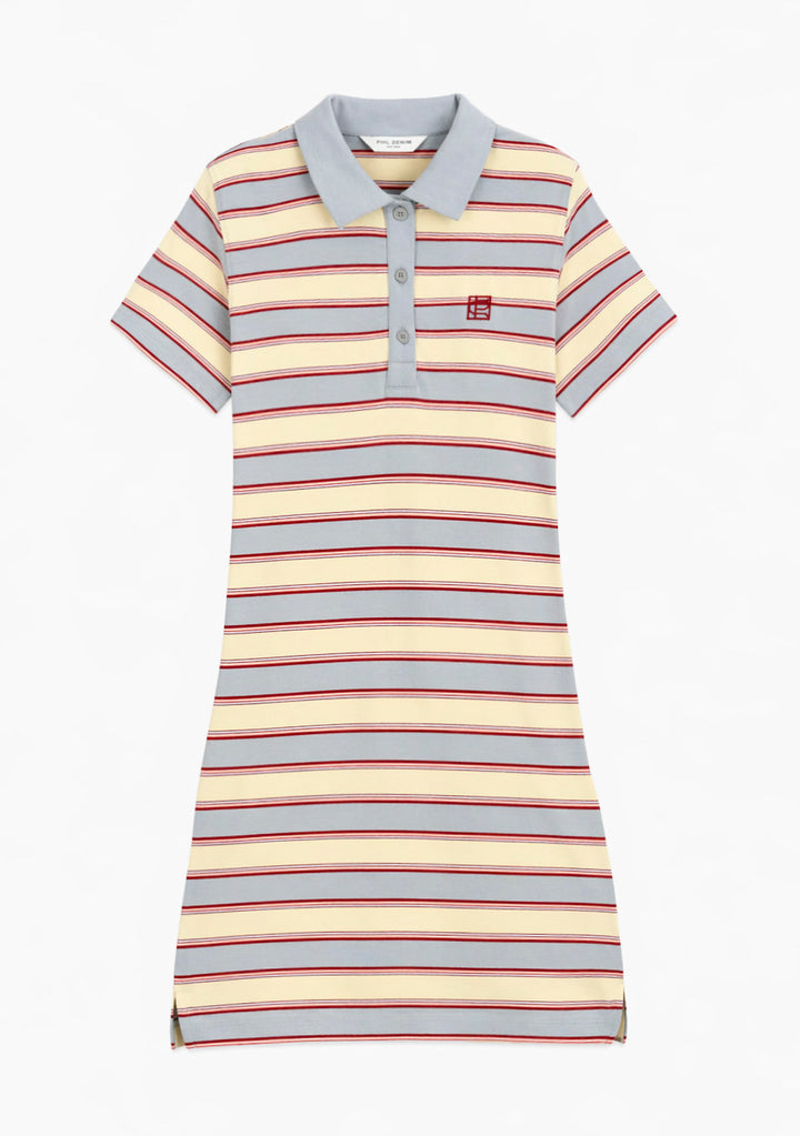 Emma Polo Dress  Ocean Stripe
