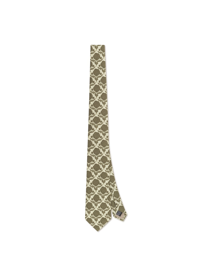 Tile Flower Tie  Chino Green