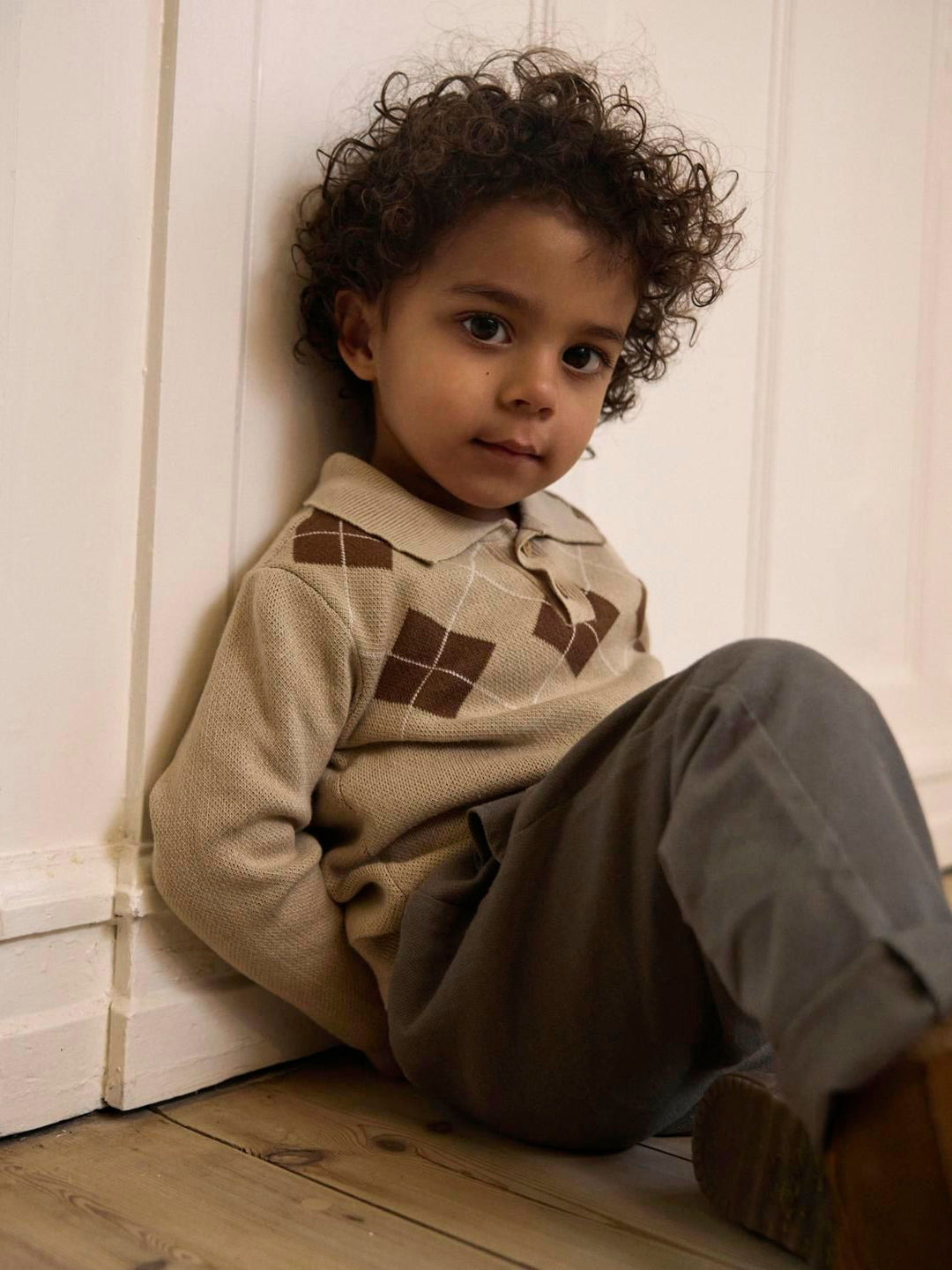 Nmmronan Ls Knit Polo Lil Lysegrå