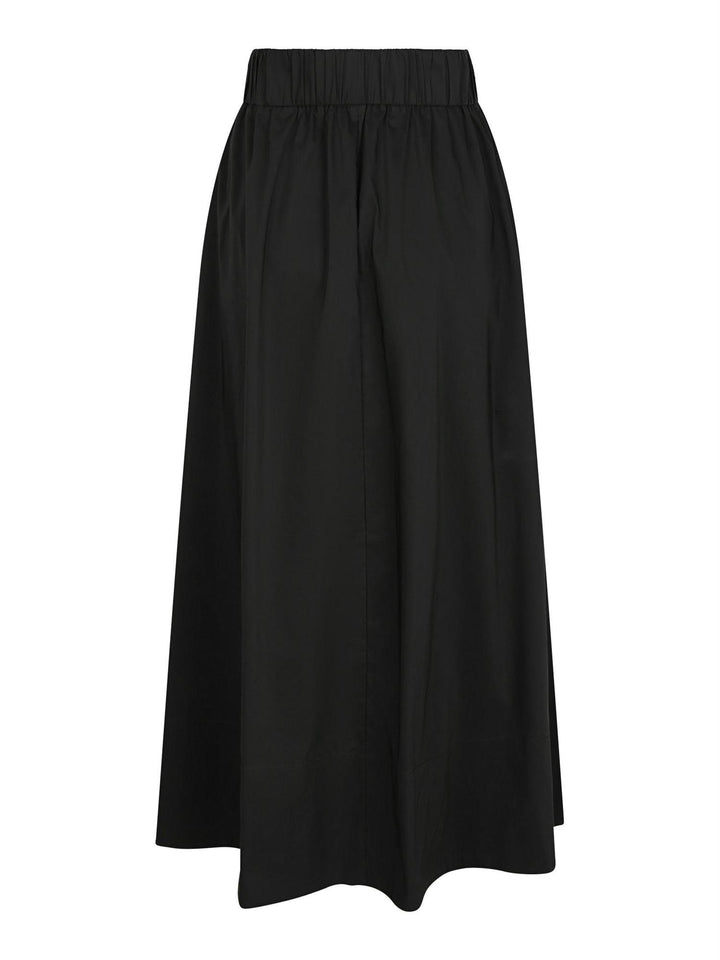 Yara Long Poplin Skirt  Black