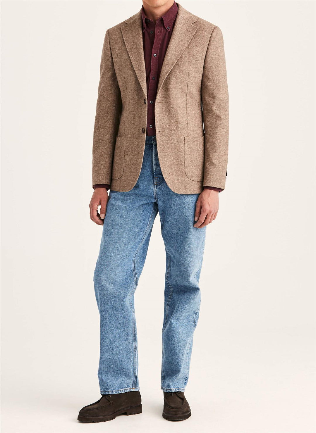 Soft Herringbone Jacket  Khaki