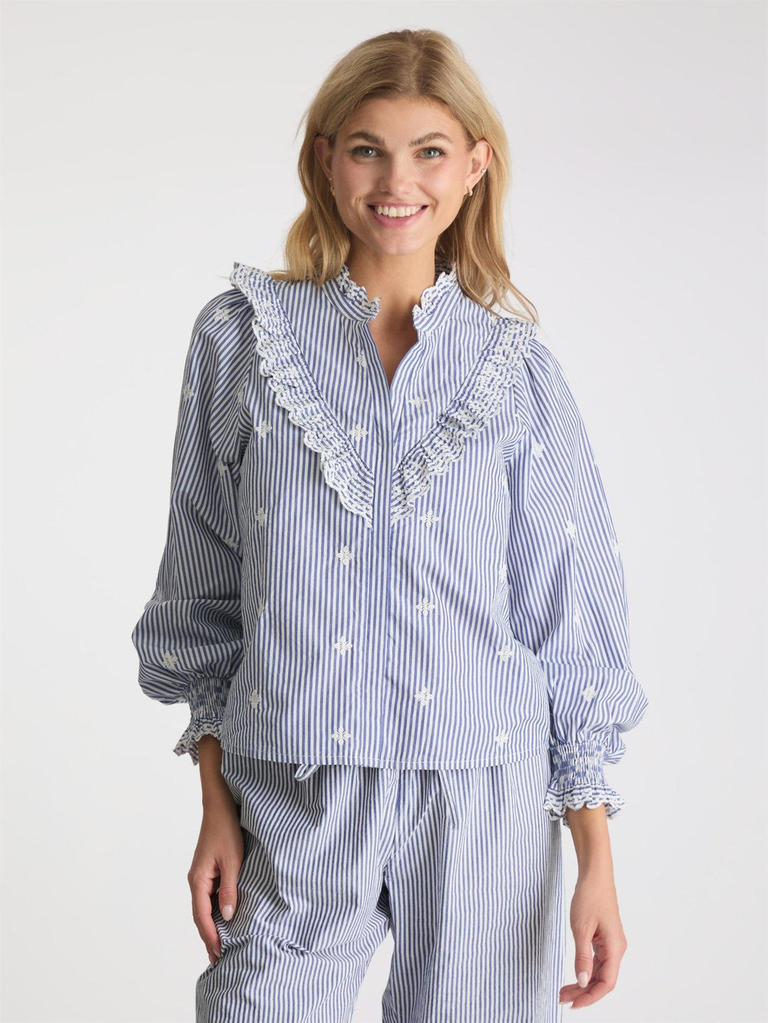 Degas Stripe Blouse  Blue