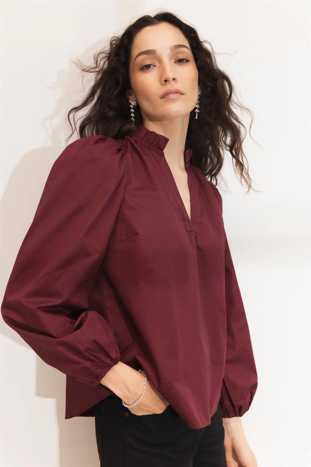 Infinity Blouse Dark Red