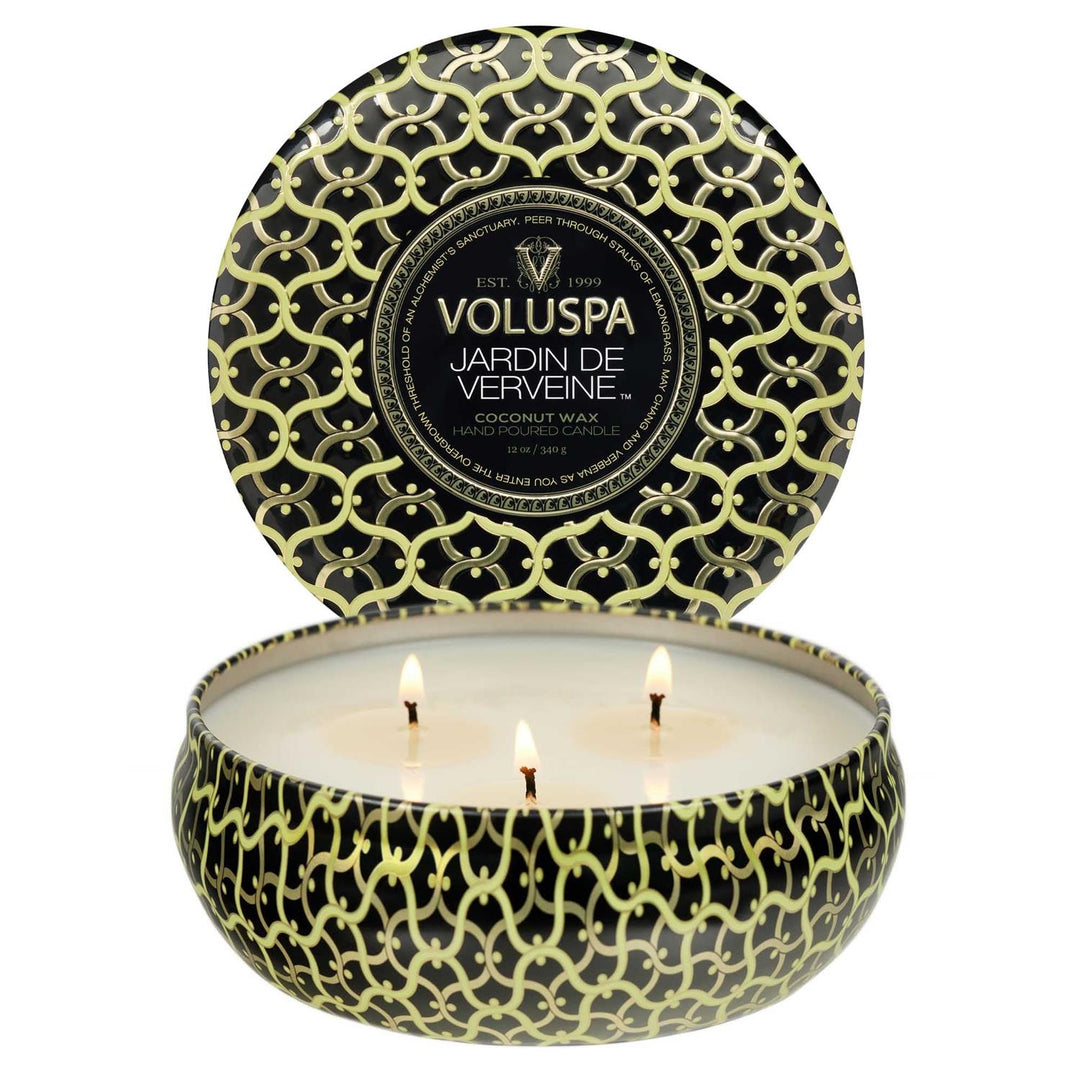 3-WICK TIN CANDLE 40T  Jardin De Verveine