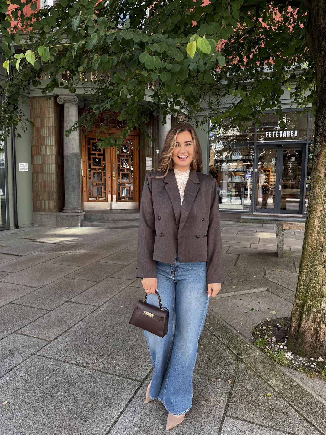 IBEN GAIA STRUCTURED BLAZER  Espresso Brown