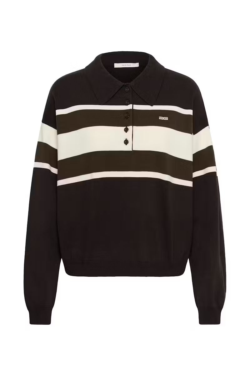 GZALEXU POLO PULLOVER  Ganache/Slate Black/Egret