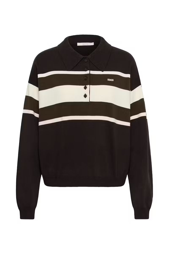 GZALEXU POLO PULLOVER  Ganache/Slate Black/Egret